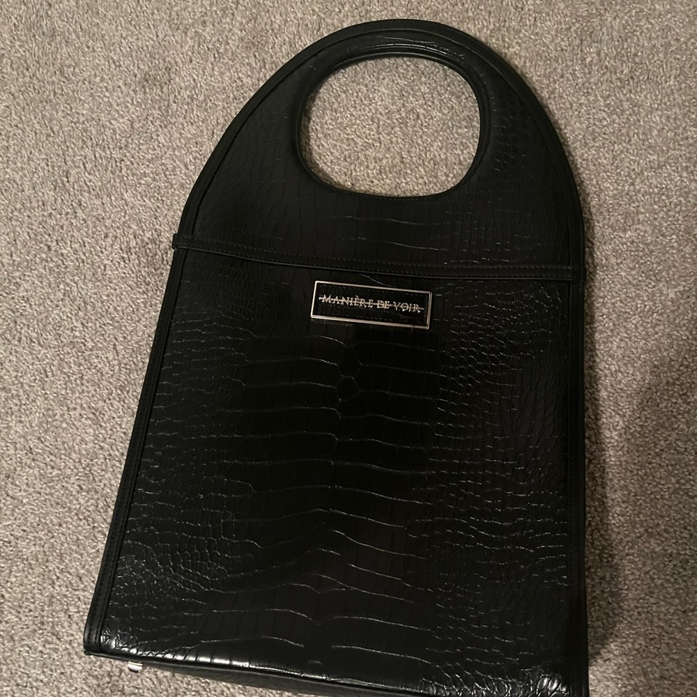 Maniere De Voir new black crocodile purse